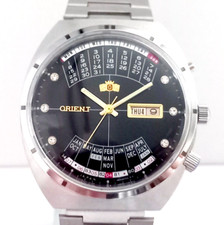 Vintage Japanese Watch Orient College Wristwatch Perpetual Multi-Year Calendar