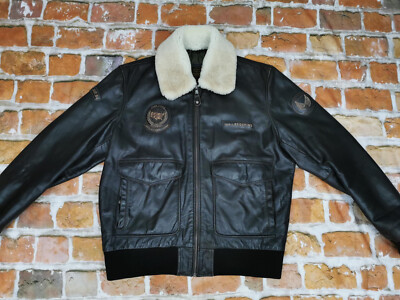 *REDSKINS A2 VINTAGE PILOTEN LEDERJACKE*TASK FORCE AEROLEATHER CORP*XL*TIP TOP