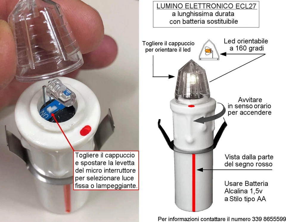 L’UNICO LUMINO ELETTRONICO CON SELEZIONE LUCE FISSA O LAMPEGGIANTE - Image 2 of 4