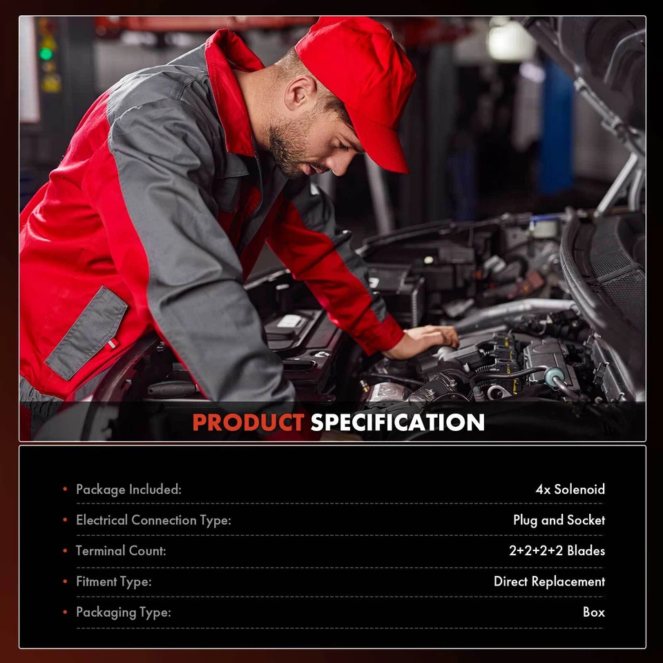 4x Variable Valve Timing Solenoid for Ford F-150 2010-2020 Ford E-350 Super Duty - Image 2 of 4