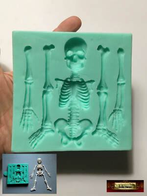 M01236-FS MOREZMORE Human Skeleton 7'' 18cm Body Silicone Mold for Cake or Props