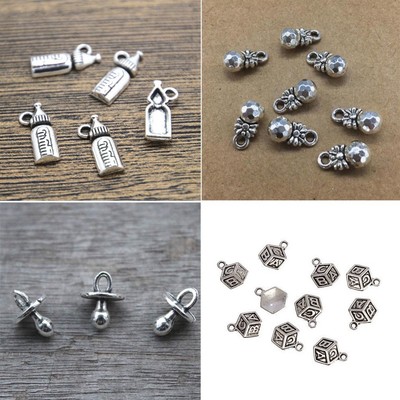 50x Tibetan Silver Cute Dog Pet Bone Shape Charms Pendant DIY Jewelry Making