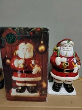 Macy's the cellar collectable Santa cookie jar 1995 in original box As Is