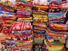 Wholesale Lot 10 PC Throw Blanket Kantha Quilt Indian Vintage Cotton Bedspreads