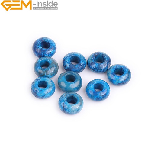 10 piezas espaciadoras cuentas de piedra natural rosquilla de jade para hacer joyas 14 mm Reino Unido - Imagen 57 de 108
