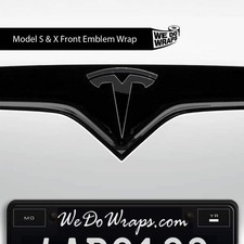 3m Gloss Black Tesla Emblem Decals Front Back Model S