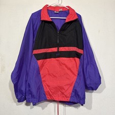 Vintage Asics Dual Control Nylon Jacket 90  s/ Y2K Size XL Back Graphic
