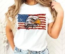 Patriotic Eagle American Flag Comfort Tee
