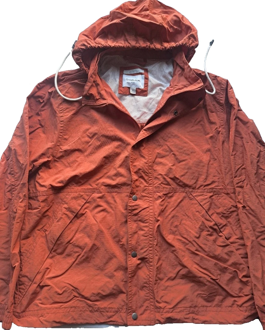 Goodfellow & Co. Unisex Hooded Water Resistant Orange Windbreaker Jacket Size XL
Opens in a new wind