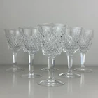 Set of 8 Waterford Vintage Crystal Alana Claret Wine Stem Glasses 5 7/8” EUC