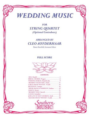 Wedding Music Full Score : String Solos & Ensemble/String Quartet, Paperback ...