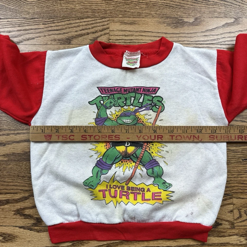 Vintage Teenage Mutant Ninja Turtles Sweatshirt Crewneck Kids Small TMNT 1990 - Image 2 of 4