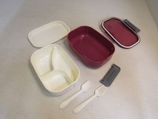 Bibury Lunch Box Set Kit 8.5in x 6in x 3in Rose/Cream
