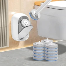 LFBEAR Disposable Toilet Brush Wand, Wall Mounted Toilet Cleaner Kit with Holder