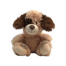 Kellytoy Plush Puppy Dog Tan Brown Patch Eye Stuffed Animal 10 inch Soft Toy