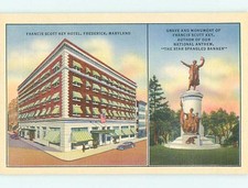 Unused Linen OLD CARS & FRANCIS SCOTT KEY HOTEL Frederick Maryland MD u8601@