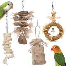 Wholesome Naturals Bird Toy Bundle, 4PCS, Forage Engage, Parrot, Cockatiel, Fun