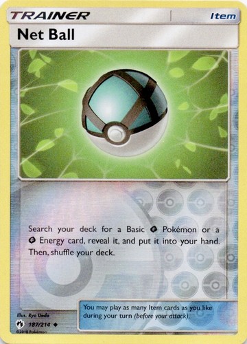 Net Ball 187/214 Uncommon Lost Thunder Pokemon Reverse Holo Lightly Played