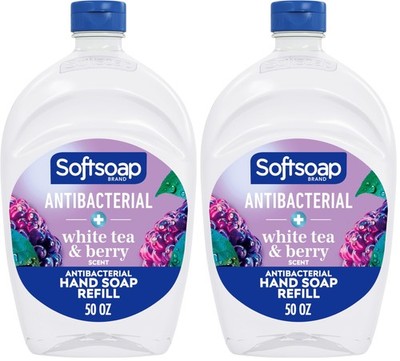 Softsoap Antibacterial Liquid Hand Soap Refill, 50 Fl Oz (Pack of 2), Clear 