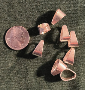 10X15mm Sterling Silver Glue/Solder On Pendant Bails - Quantity is 8 Bails