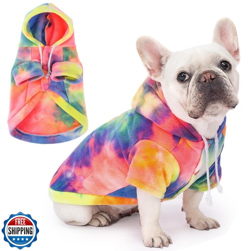 Dog Hoodie Tie Dye Dog Sweatshirt Chic Winter Clothes Ultra-Soft Warm Sweater - Bild 1 von 5