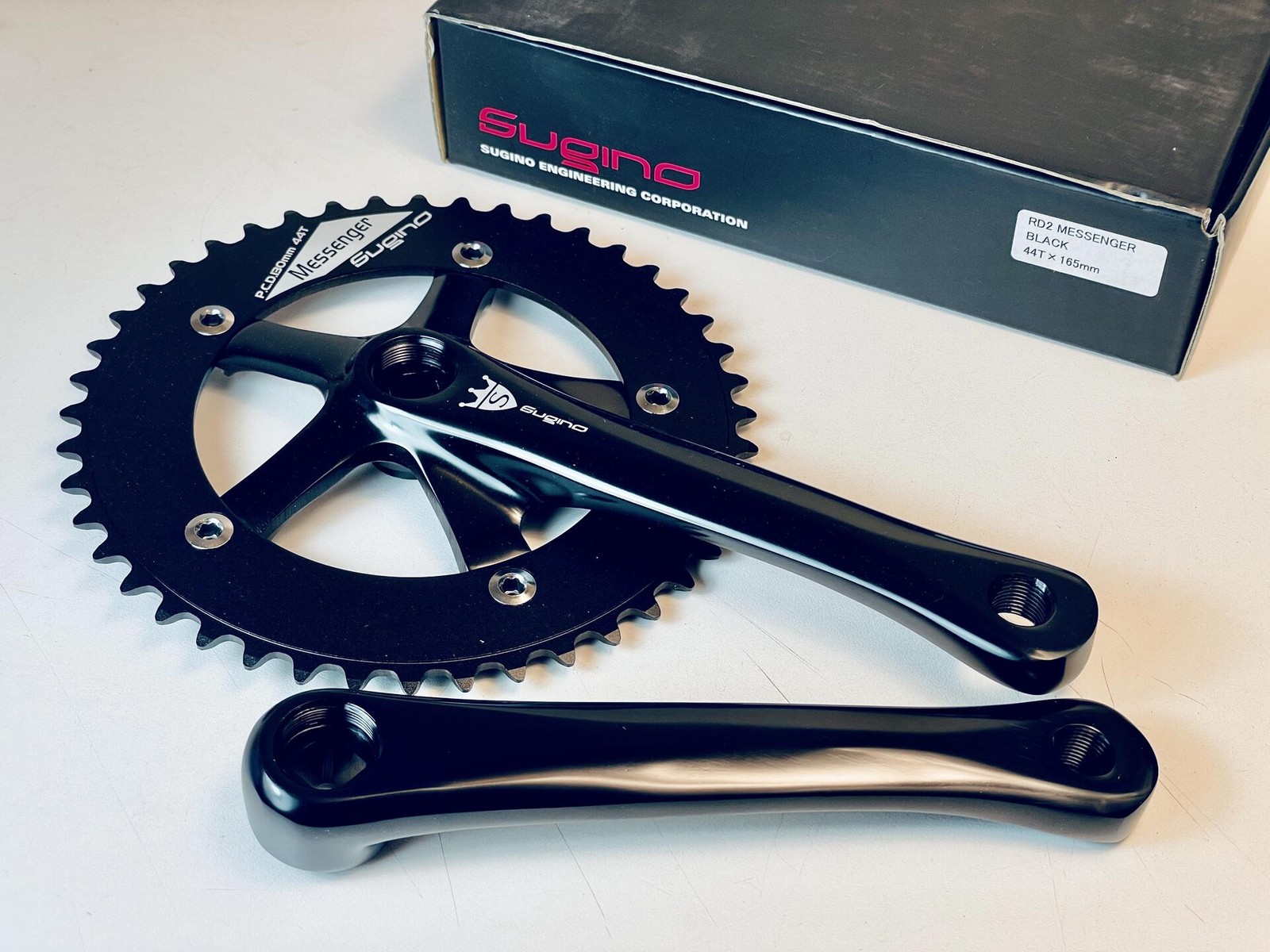 NOS Sugino RD2 Messenger Track Crankset 44t x 165mm x 1/8" -