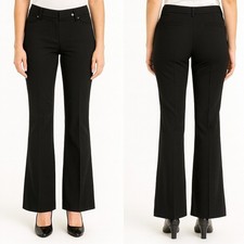 Versace Women's Black Flare Trousers Medusa Buttons Side Buckles - Size 8/10