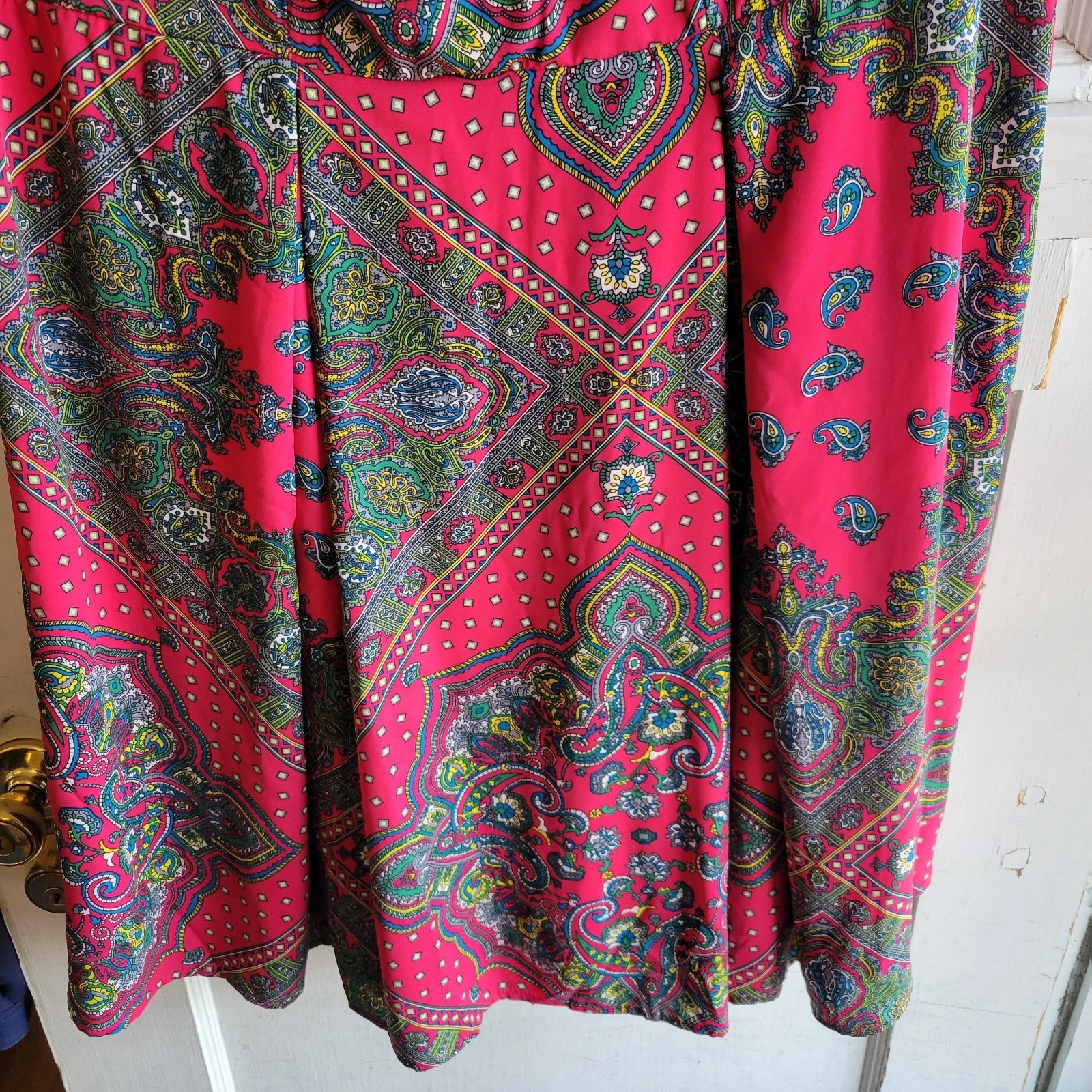 VETEMENTS Abito smanicato paisley multicolore rosa stella gialla donna taglie forti 2X