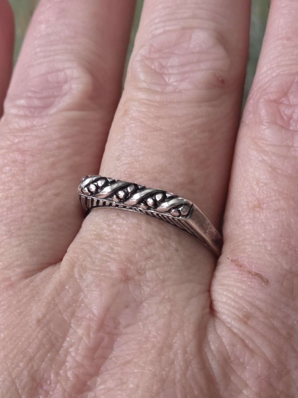 Vintage 925 Solid Sterling Silver Stack Diagonal … - image 9