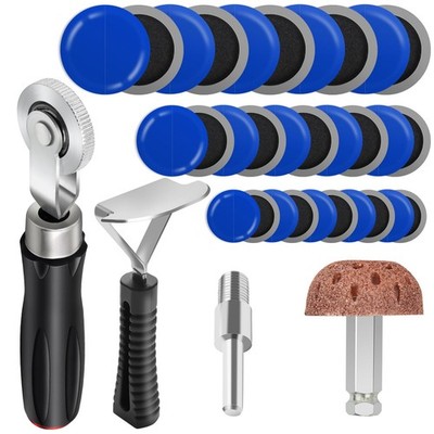 Anglekai 30+3PCS Tire Patch Roller Kit, Repair Tool for Car Grinding,... 