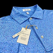 Peter Millar Crown Sport Summer Comfort Birds Polo Performance Shirt XL 125