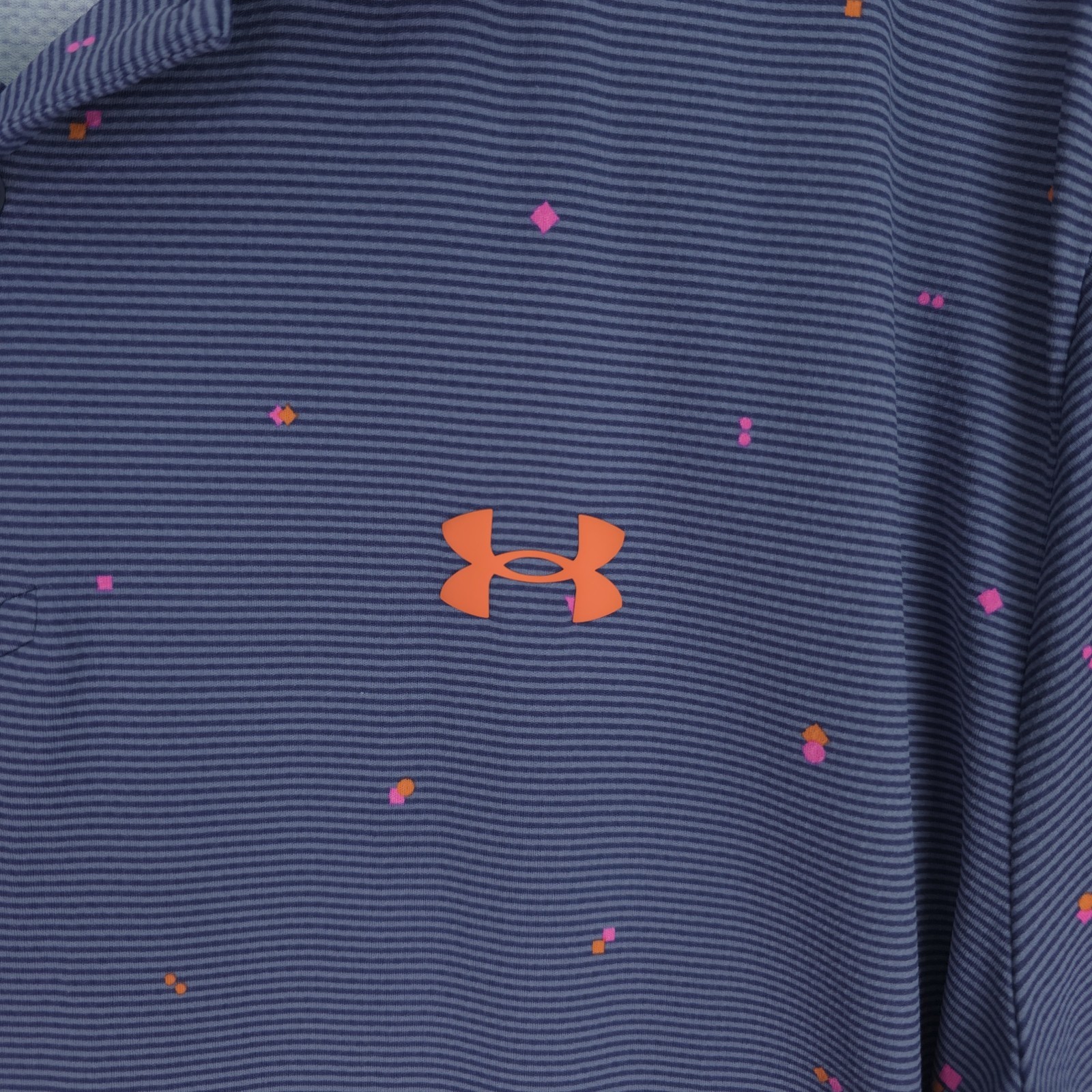 Under Armour The ISO Chill Polo Mens XL Blue AOP Stretch Nylon Golf Shirt Read thumbnail 3