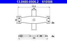 Zubeh�rkit, Scheibenbremsbelag ATE 13.0460-0506.2 BMW 34 11 6 850 934