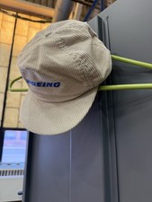 Boeing Vintage Corduroy Hat Adjustable White Blue