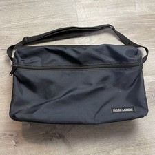 Vintage Case Logic 30 Cassette Tape Case Soft Zipper Bag w/ Shoulder Strap Black