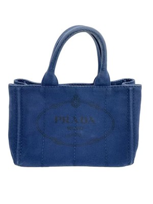 PRADA Tote Bag Canvas NVY 1BG439