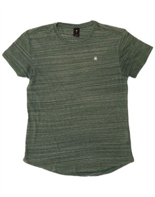 G-STAR Mens T-Shirt Top Medium Green Striped Polyester BN08
