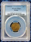 1909-S Indian Head Cent 1c - Key Date - PCGS VF25 - Surviving Pop. 3,000