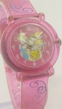 Disney Cinderella Kids Watch Pink Princess Dial Swirl Band Quartz New Battery