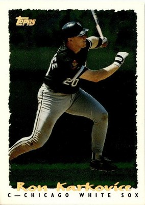 1995 Topps #197 Ron Karkovice CyberStats (Spectralight) WHITE SOX