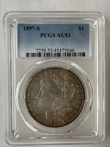 1897-S San Francisco US Mint Morgan Silver Dollar PCGS AU53