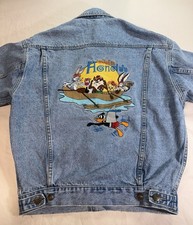 Vintage 90 s Looney Tunes Hawaii Denim Jacket Warner Bros Size XS RARE VTG
