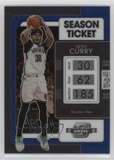 2021-22 Panini Contenders Optic Season Ticket Blue Prizm 13/99 Seth Curry #8 ne1
