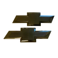 Front & Tailgate Black Bowtie Logo Emblems Set for Chevy Silverado 2016–2019