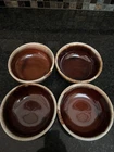 Set Of 4 Vintage McCoy 5" Bowls Brown Drip Glaze Soup Cereal Pottery Made In USA