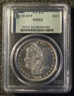 1878 MORGAN SILVER DOLLAR COIN SILVER CERTIFIED MINT MS62
