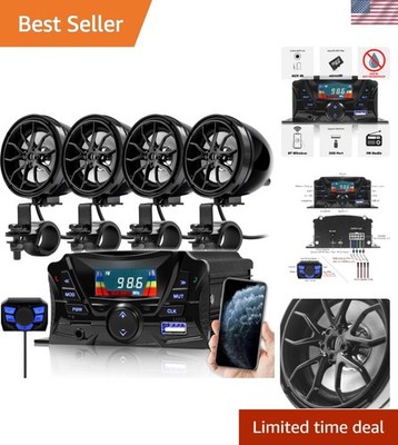 Dynamic Audio Sound System for Motorcycles: Bluetooth, FM Radio & Waterproof