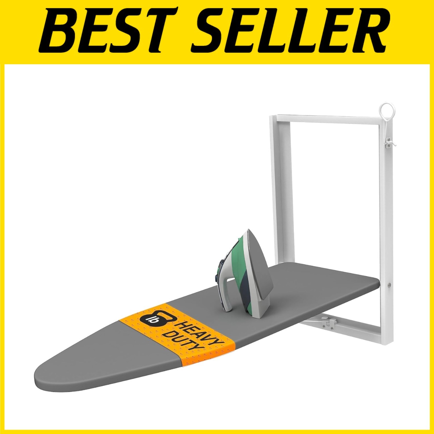 Tabla de hierro resistente de montaje en pared para espacios pequeños - blanco/gris