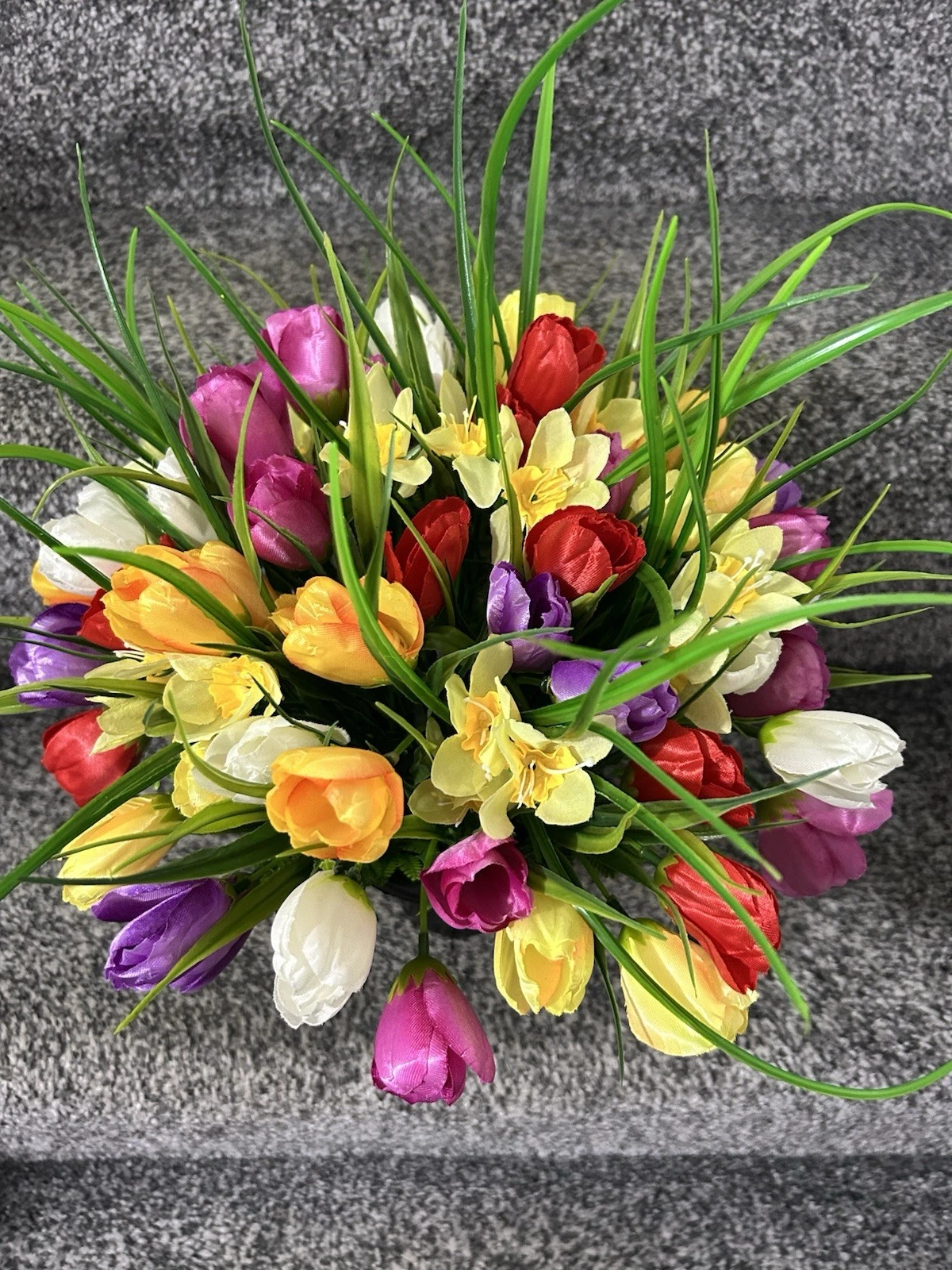Colourful Tulips Grave Pot Arrangement Artificial Spring Flowers Cemetery Vase
Opens in a new window