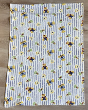 Vintage Springmaid Blue Jean Teddy Fleece Baby Blanket 31x40 Crib Nursery Bear